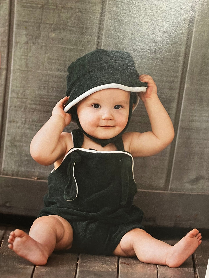 Antebies Baby Terry Piped Knot Romper- T FT 29574