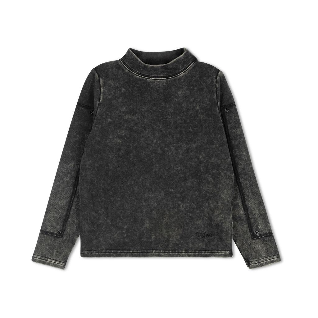 Byke Black Wash Patch Mockneck