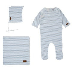 Cream Bebe Beagle Print 3 Pcs set White Blue