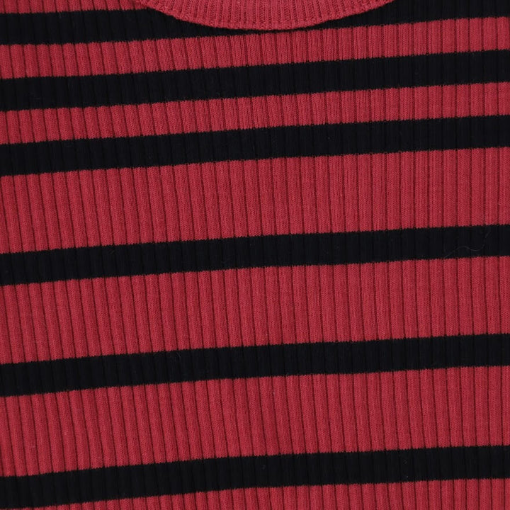 Striped Ribbed Pajamas - Redwood/Black