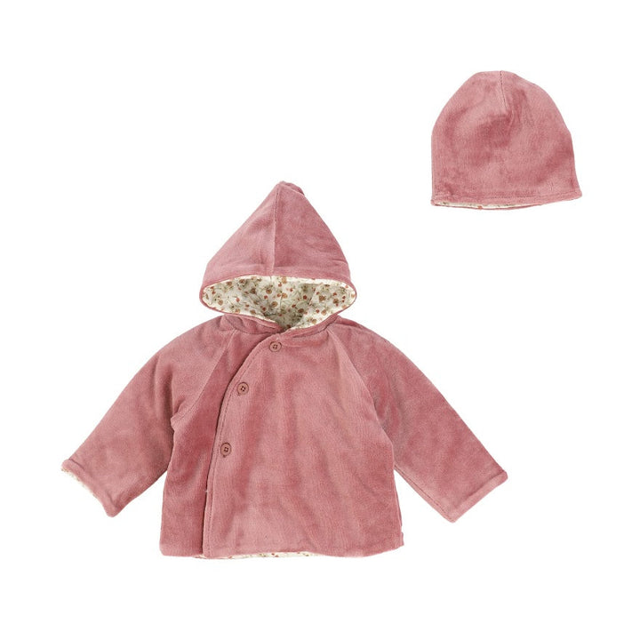 Velour Jacket With Print - Pink Clay