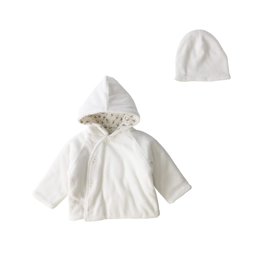 Velour Jacket With Print - Ivory