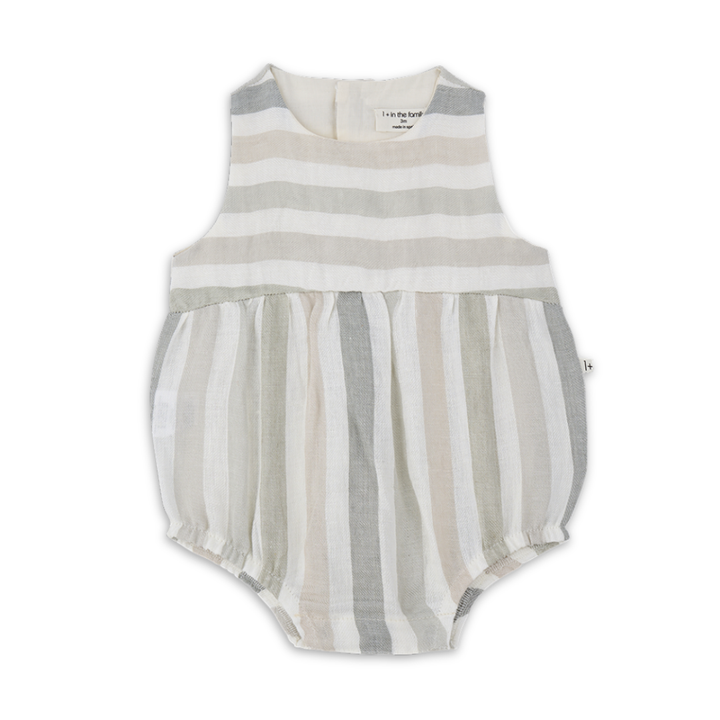 1+ in the family Beige Romper Soft Cotton Baby One Piece Outfit Button Closure Design