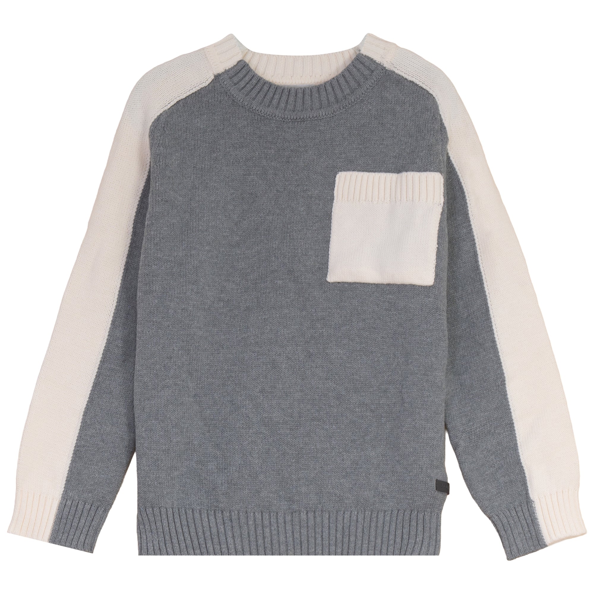 Blumint Grey Two Tone Pocket Detail Mockneck