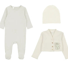 BONETTE White Bear Cardigan 3 Pc Set