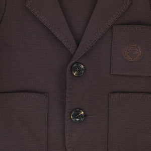 Le Bourdon Brown Piped Knit Blazer