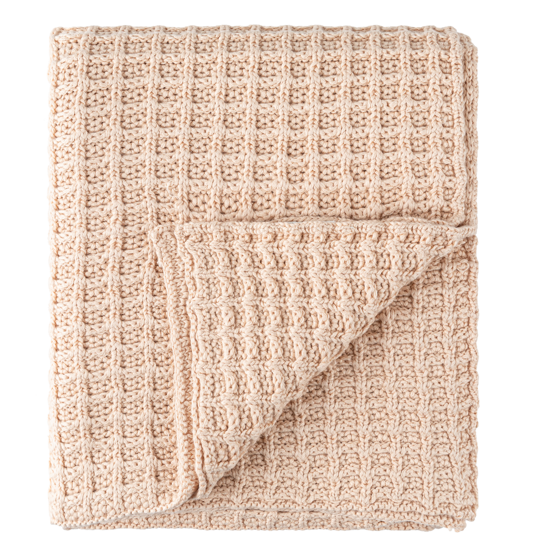 PELUCHE CROCHET WAFFLE BLANKET + HAT