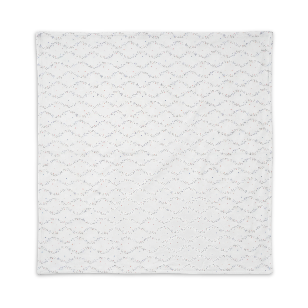 Bebe Bella Baby Cotton Spandex Girls Vine Blanket Ivory Soft Stretch Cotton Baby Blanket Vine Print Design