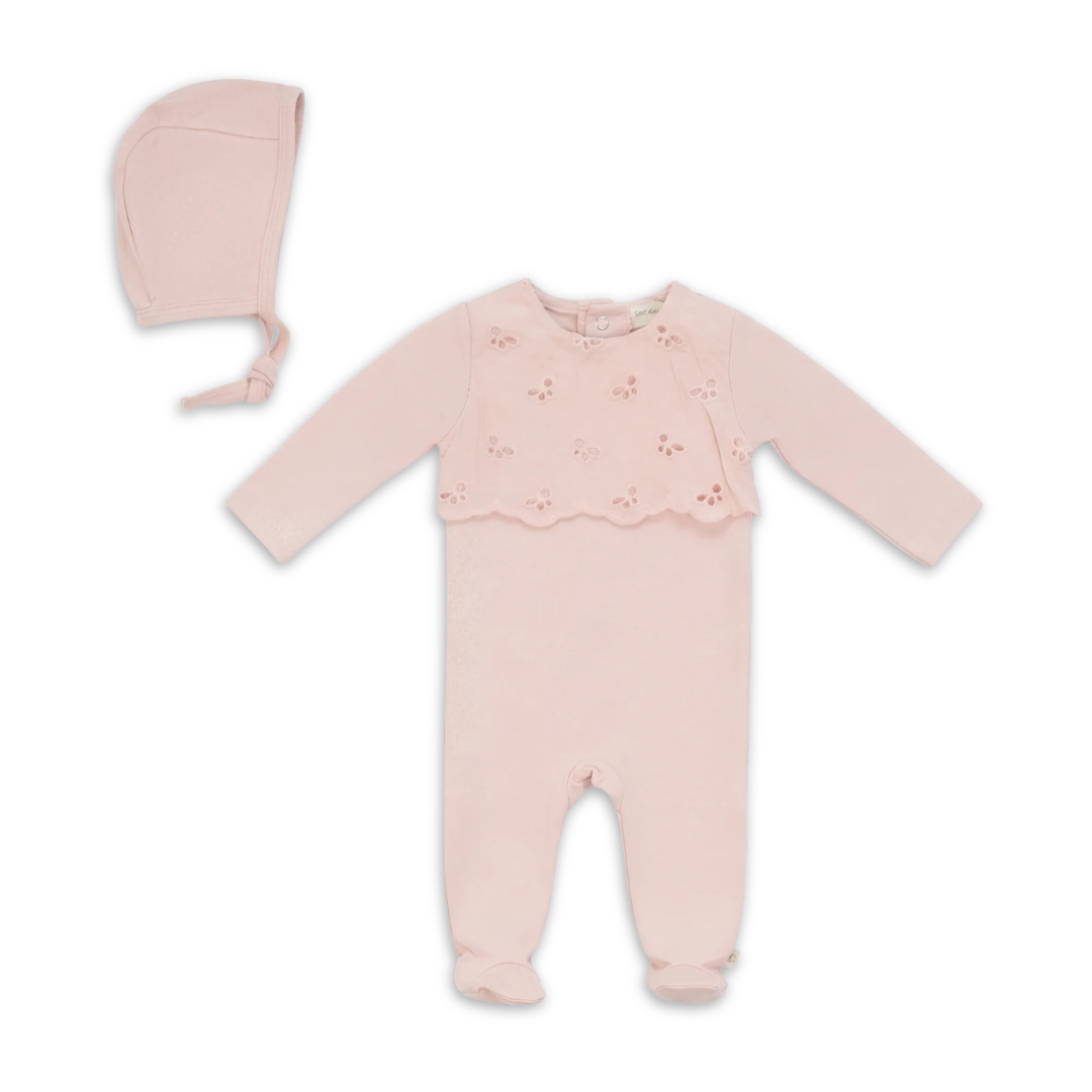 Bebe Bella Baby Eyelet Onesie Soft Pink Soft Cotton Baby Bodysuit Eyelet Fabric Design