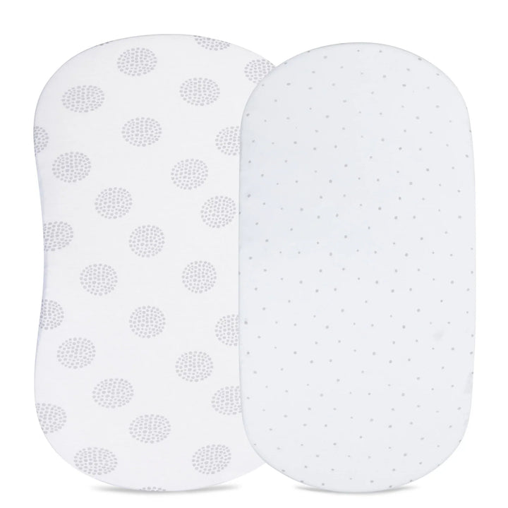 Ely's & Co Grey Dottie 2 Pack Bassinet Sheet