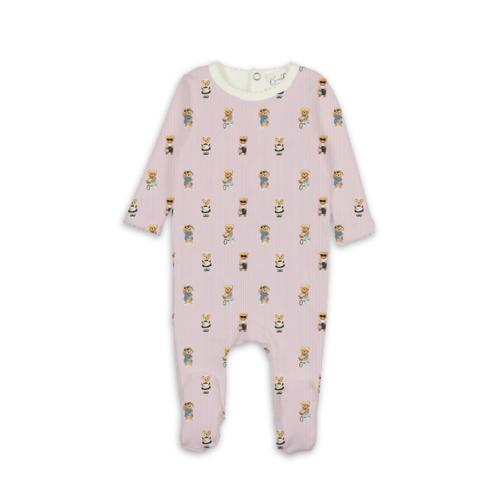 Bopop Bear Footie Soft Cotton Baby Footed Onesie Cute Bear Design
