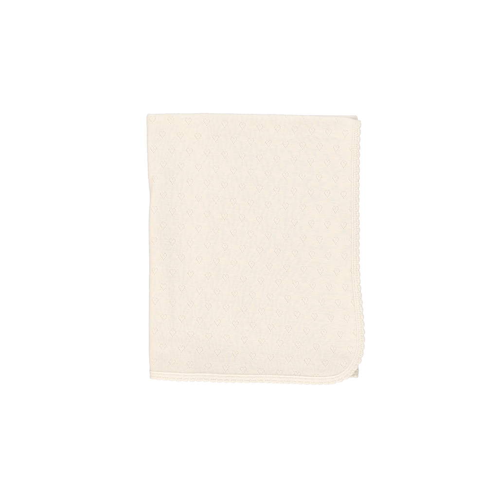 Bebe Organic Natural Heart Pointelle Baby Blanket
