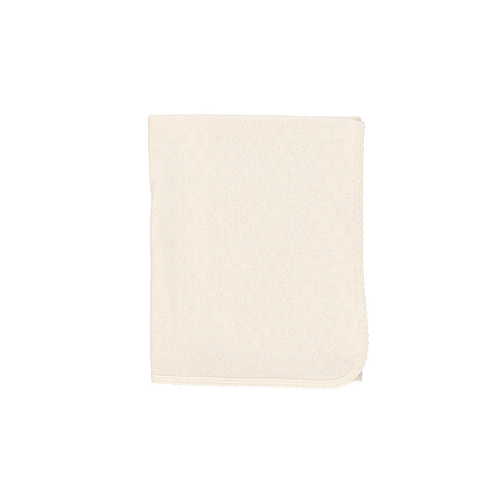 Bebe Organic Natural Heart Pointelle Baby Blanket