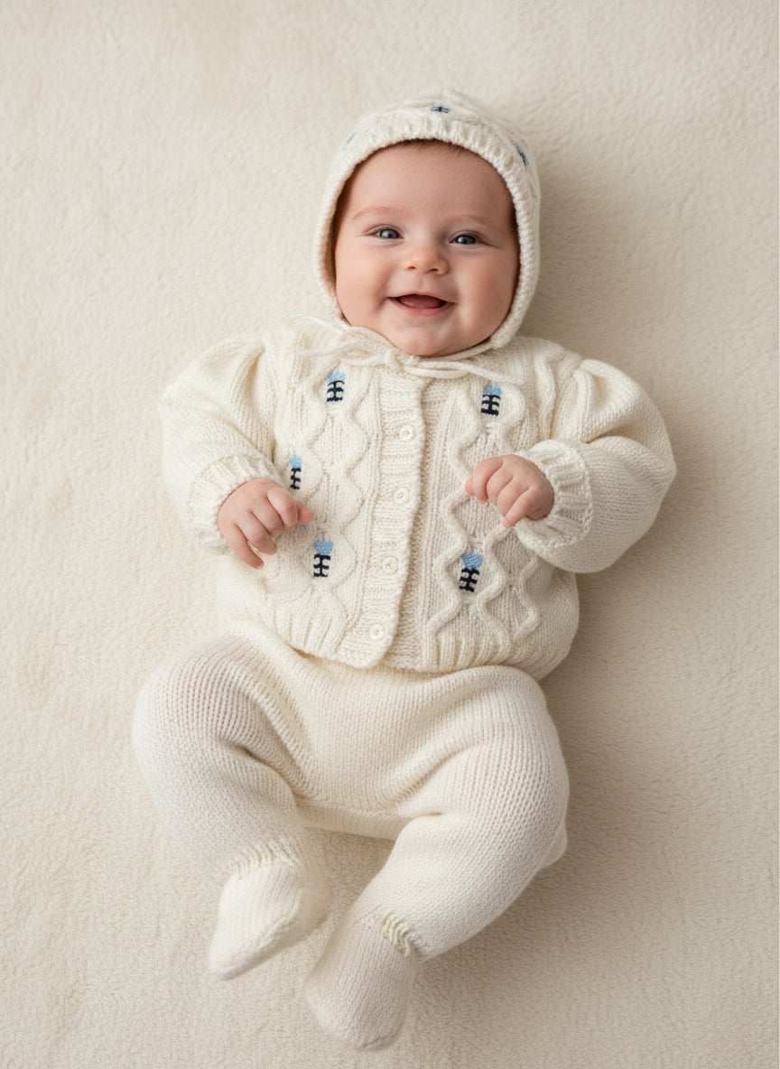 Bebe Organic Baby Sea Blue Set Bonnet