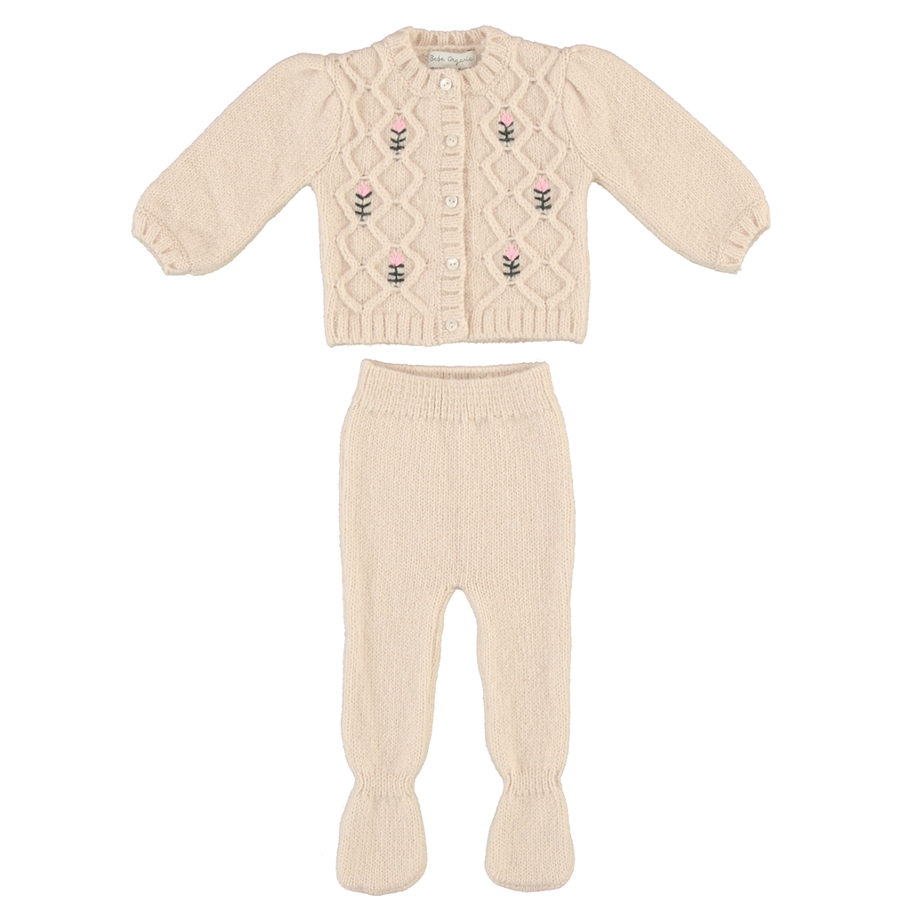 Bebe Organic Baby Shell Pink 2-Piece Set with Bonnet