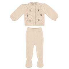 Bebe Organic Baby Shell Pink 2-Piece Set with Bonnet
