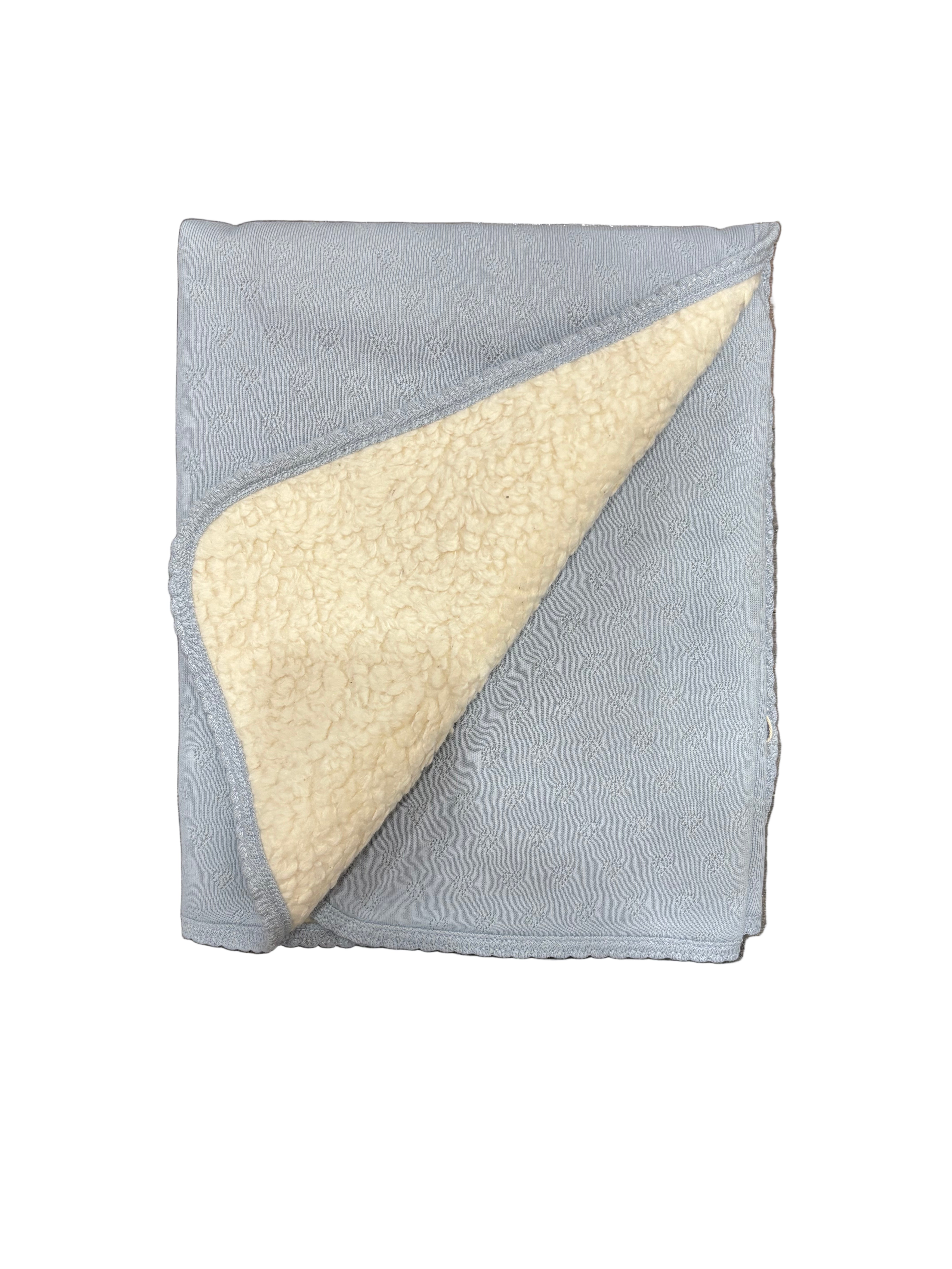 Bebe Organic Baby Sea Heart Pointelle Fur Blanket