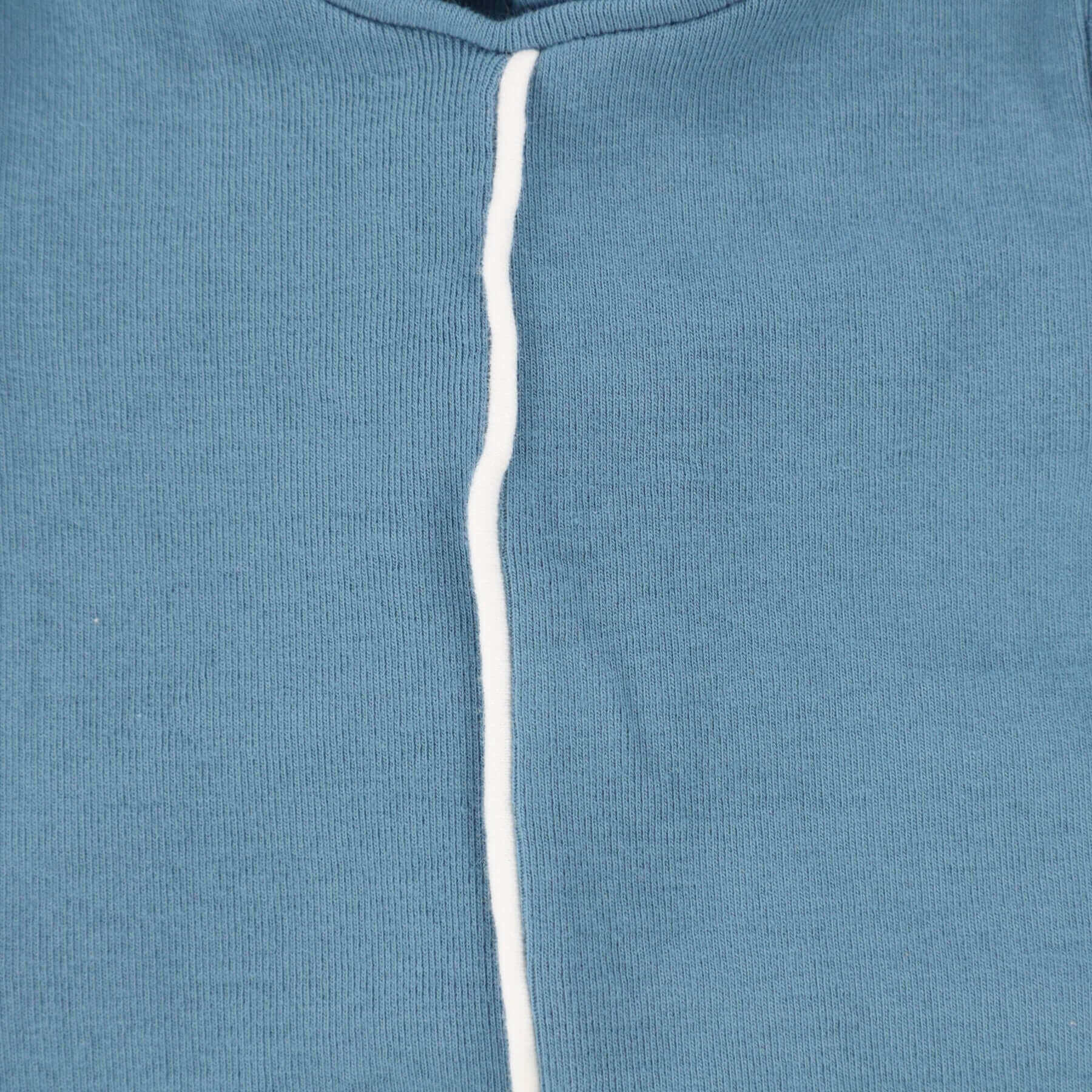 bee dee teal white contrast piping footie with bonnet