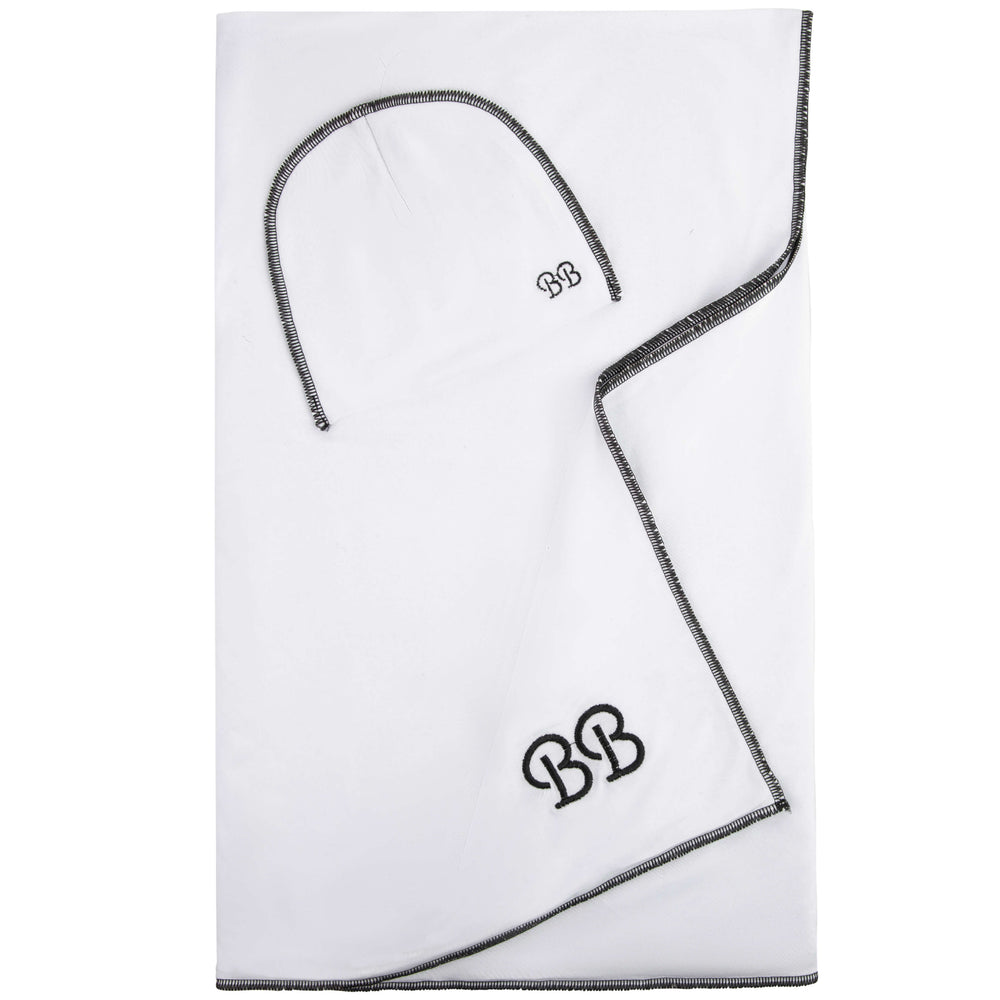 Bandeau Bebe Black Trim Swaddle Set