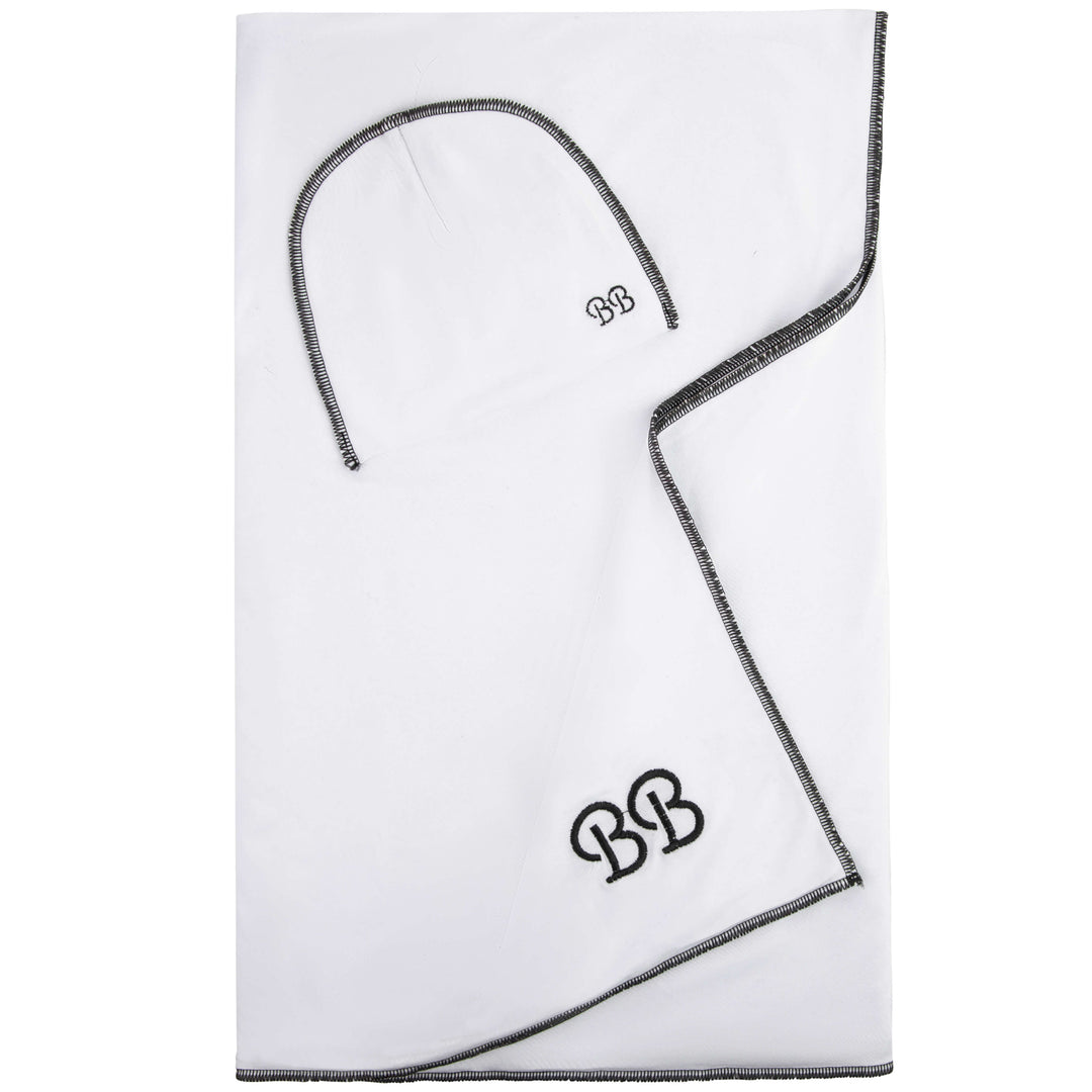 Bandeau Bebe Black Trim Swaddle Set
