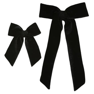 Lou Lou Black Velvet Bow Clip