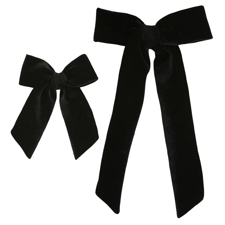 Lou Lou Black Velvet Bow Clip