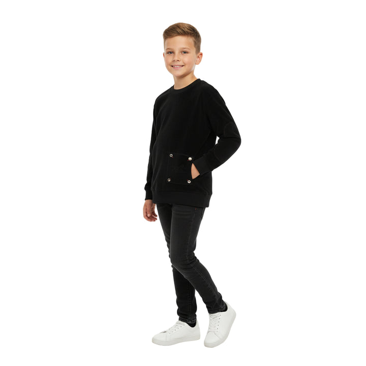 Ann of Nan Boys Black Velour Top