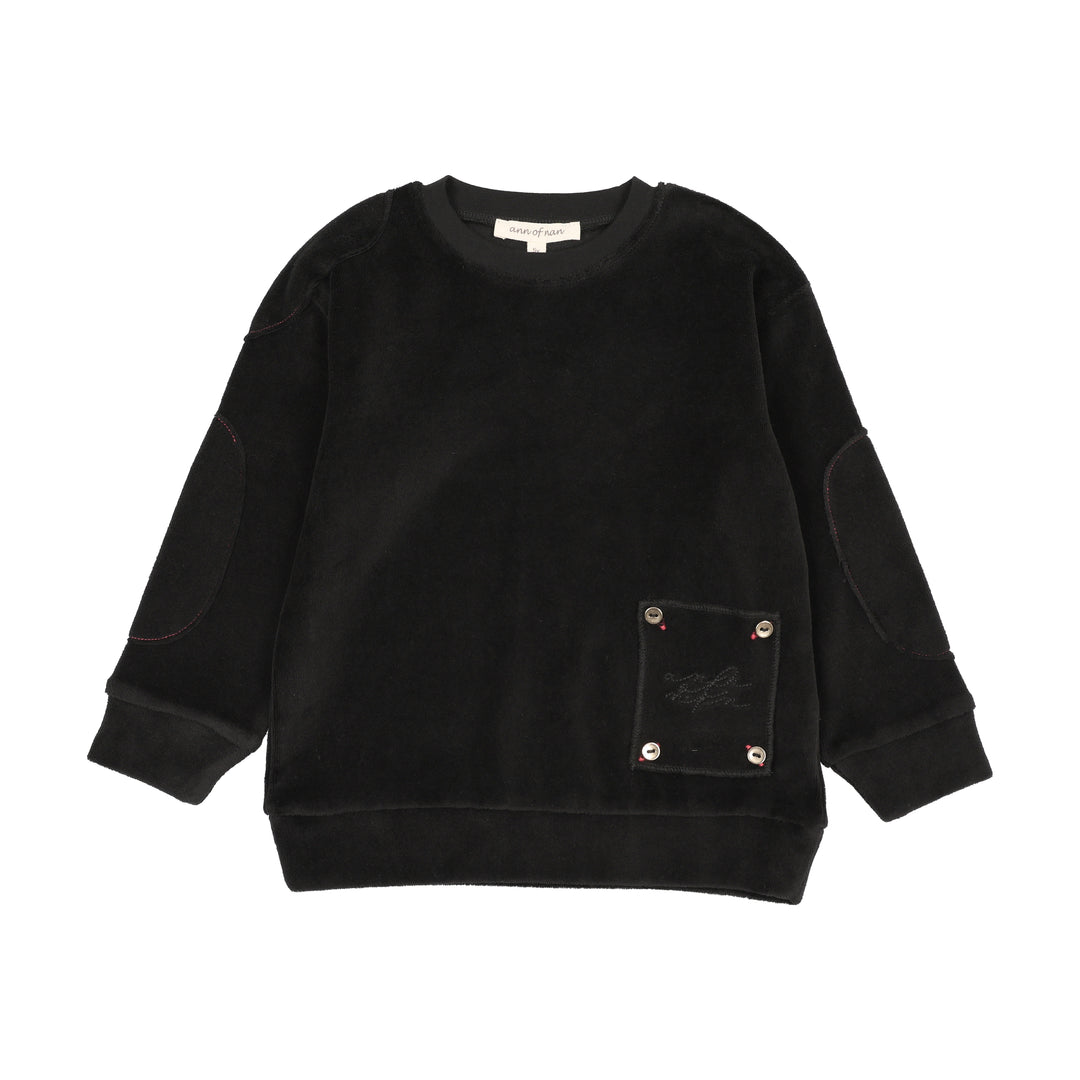 Ann of Nan Boys Black Velour Top