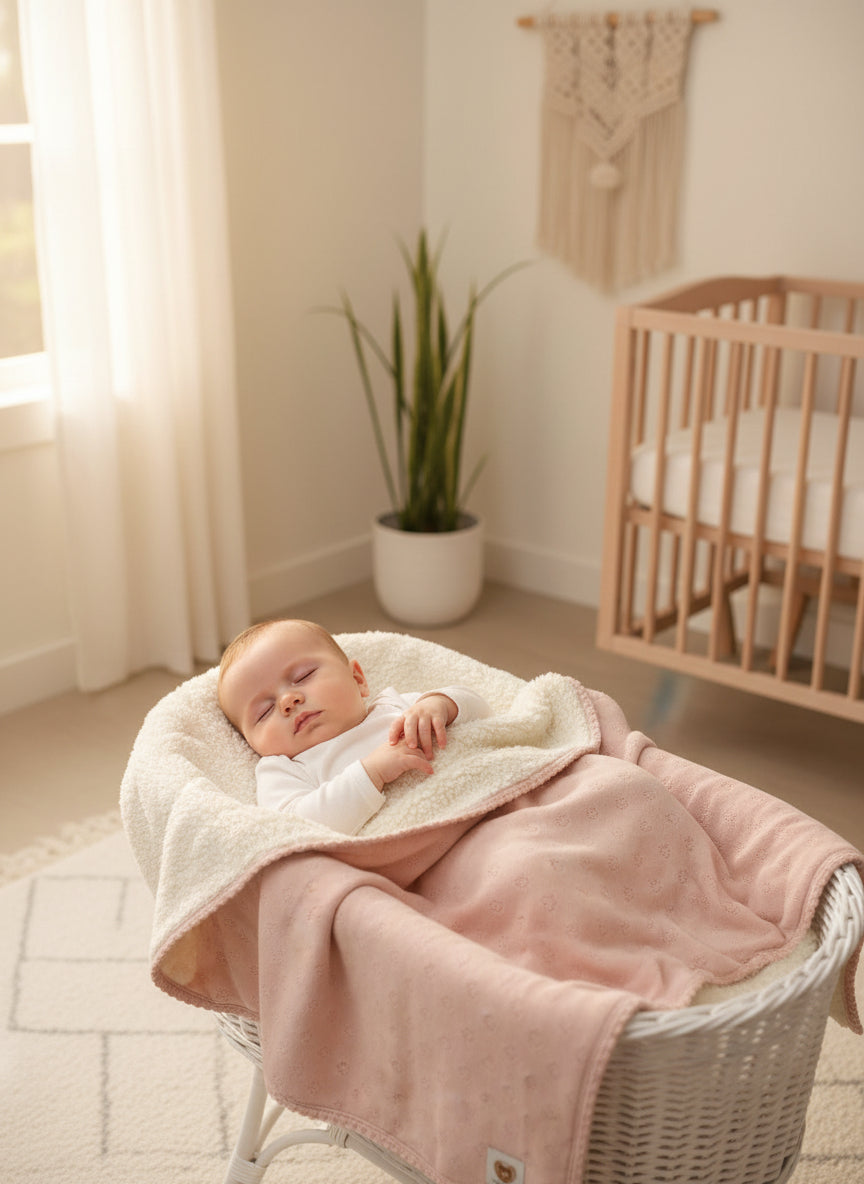 Blush Heart Pointelle Fur Baby Blanket – Bebe Organic
