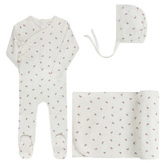 Ely's & Co Bow Pattern Collection Take Me Home Set Soft Cotton Baby Outfit Bow Print Design