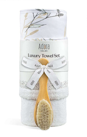 printed bamboo bath towel washcloth brush