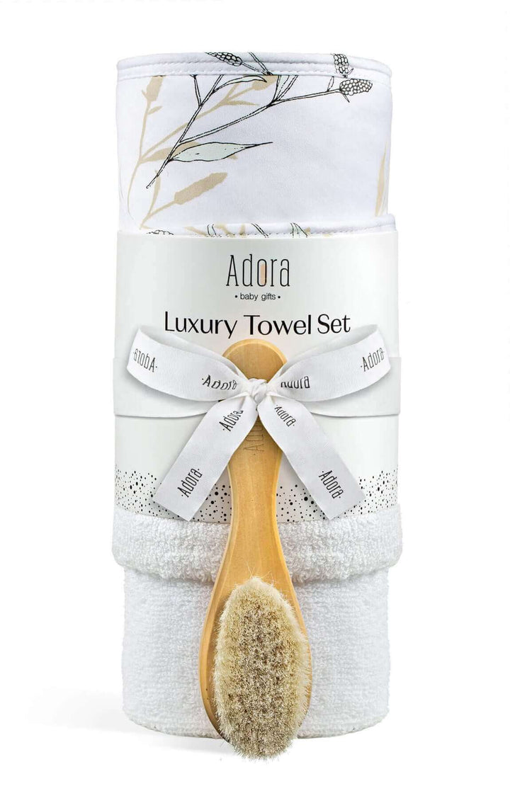 printed bamboo bath towel washcloth brush