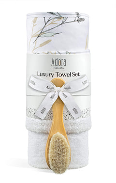 printed bamboo bath towel washcloth brush