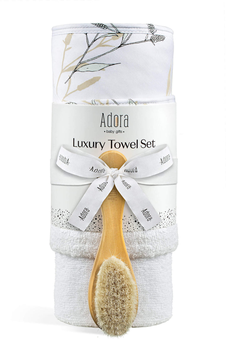 printed bamboo bath towel washcloth brush