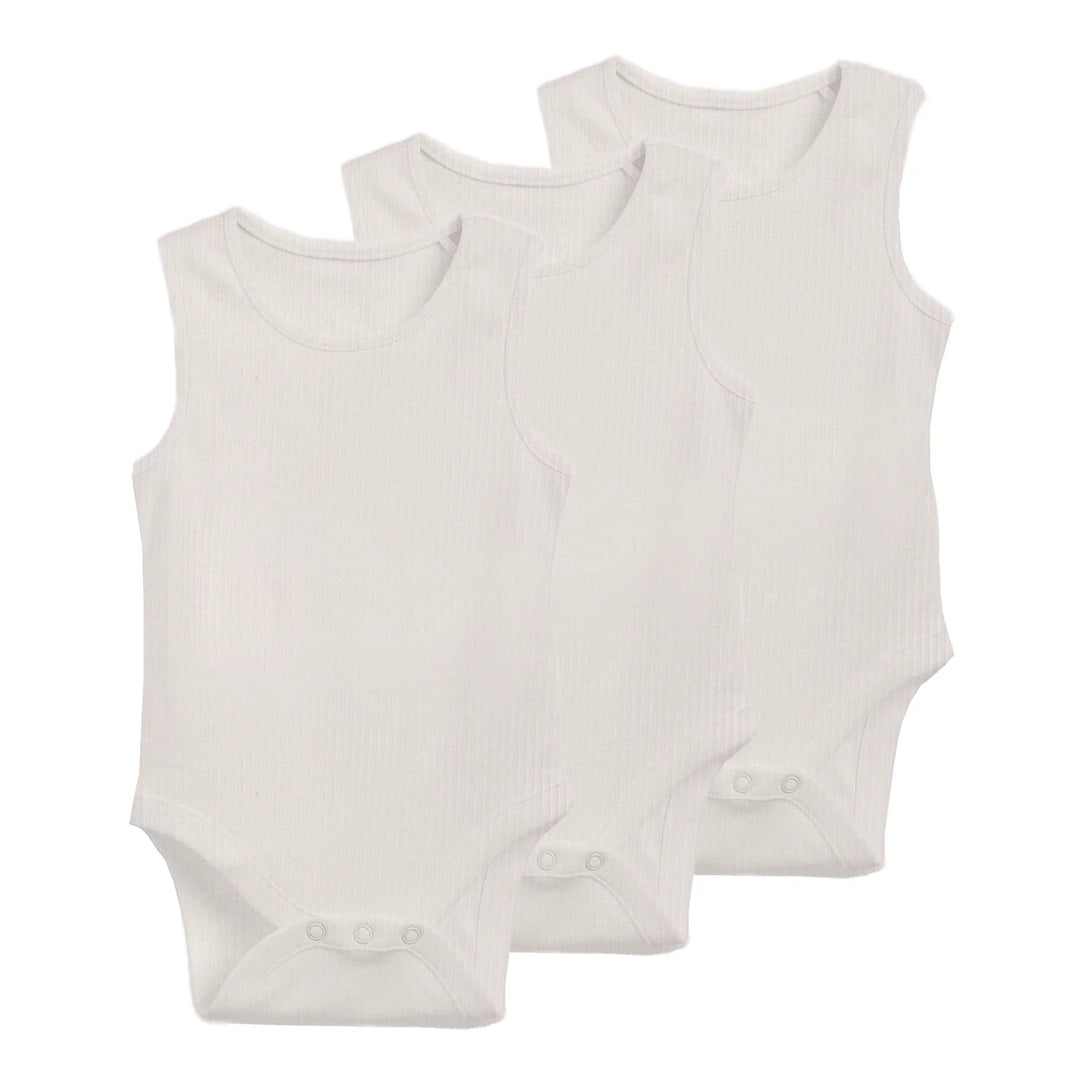Ely's & Co 3 Pack Ribbed Tank Undershirt Ivory