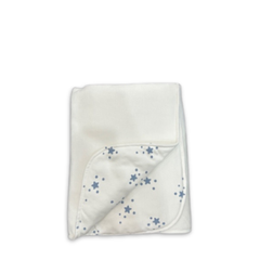 “Cotton Pompom Bubble Stars cotton baby blanket in soft breathable fabric, cozy newborn receiving blanket with star pattern