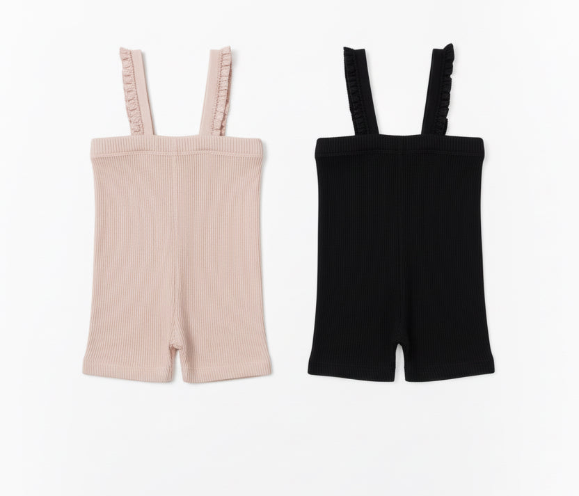 Numu Ribbed Ruffle Overall Long