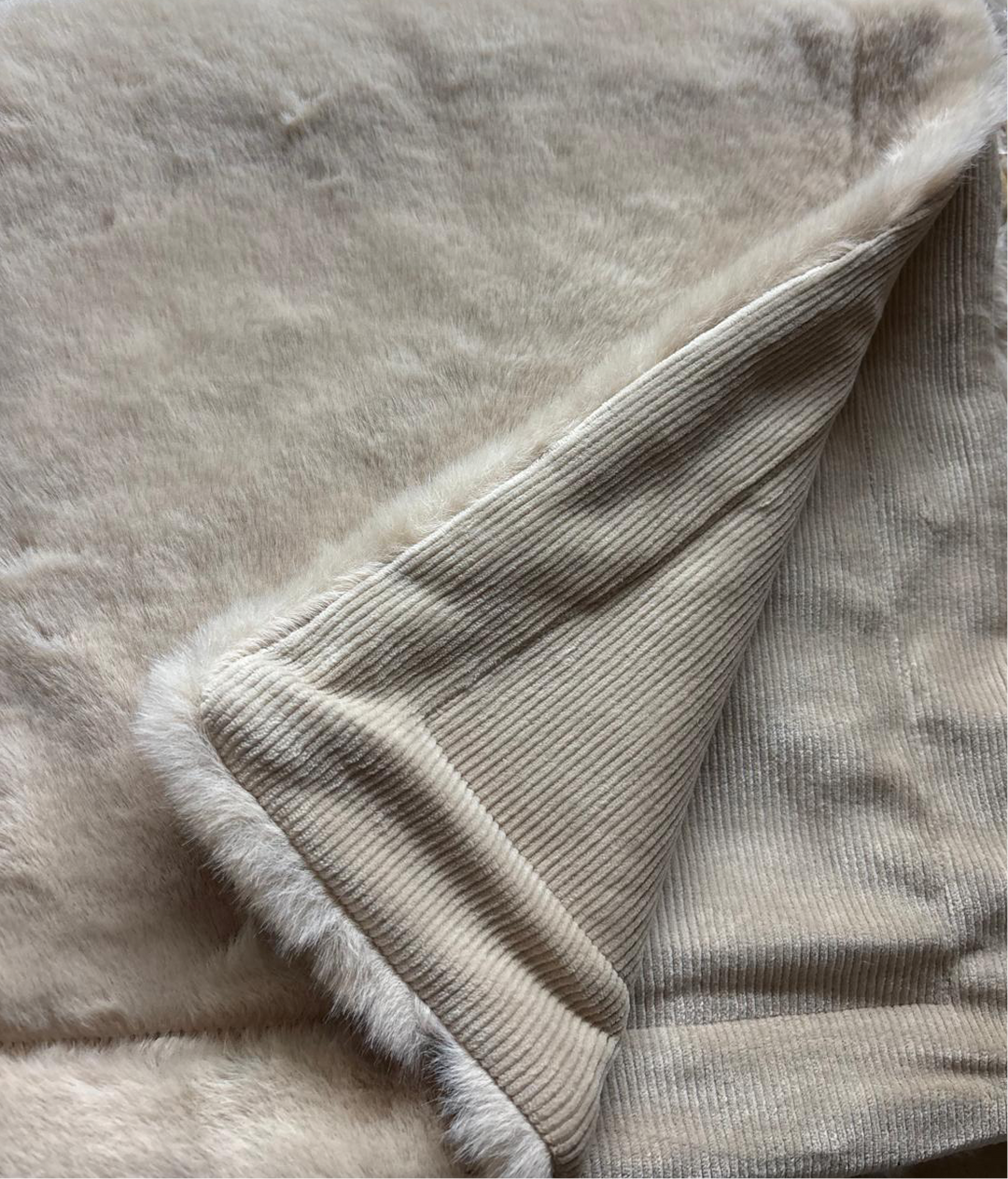 Little Lux Fur/Velour Ribbed Blanket