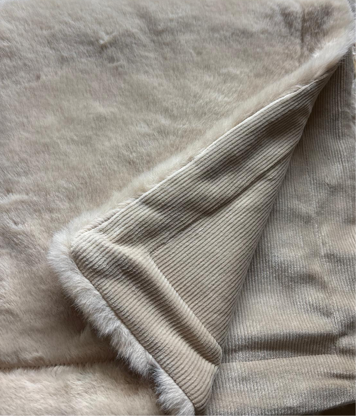 Little Lux Fur/Velour Ribbed Blanket
