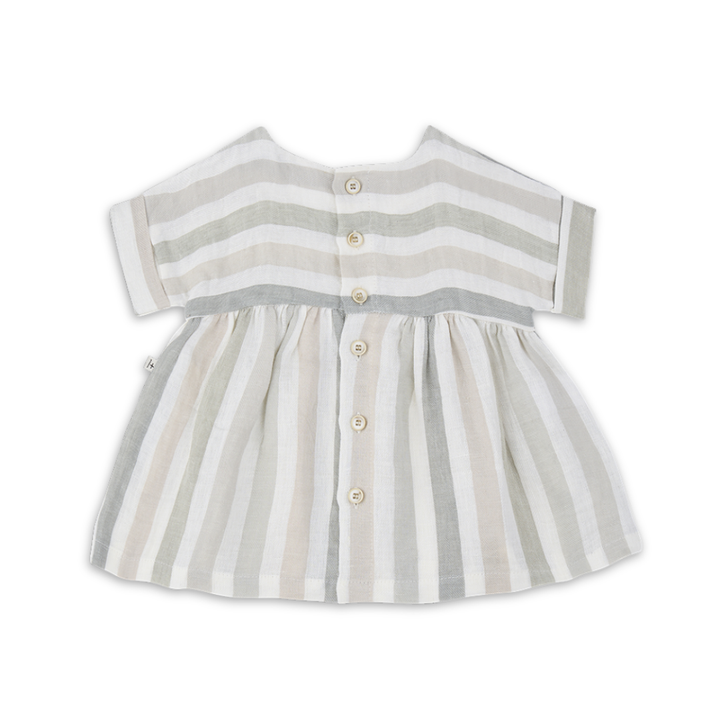 1+ in the family Beige Dress Soft Cotton Girls Dress Lightweight Elegant Design