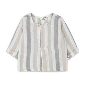 1+ in the family Beige Shirt Soft Cotton Kids Button Front Top Lightweight Design