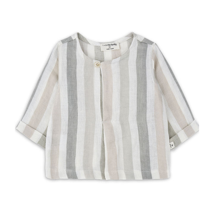 1+ in the family Beige Shirt Soft Cotton Kids Button Front Top Lightweight Design