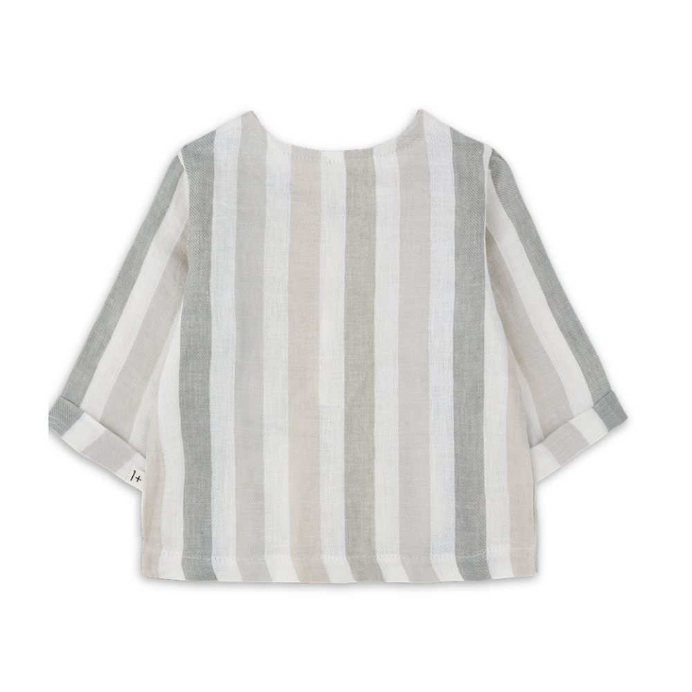 1+ in the family Beige Shirt Soft Cotton Kids Button Front Top Lightweight Design