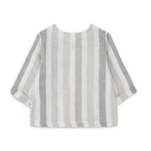1+ in the family Beige Shirt Soft Cotton Kids Button Front Top Lightweight Design