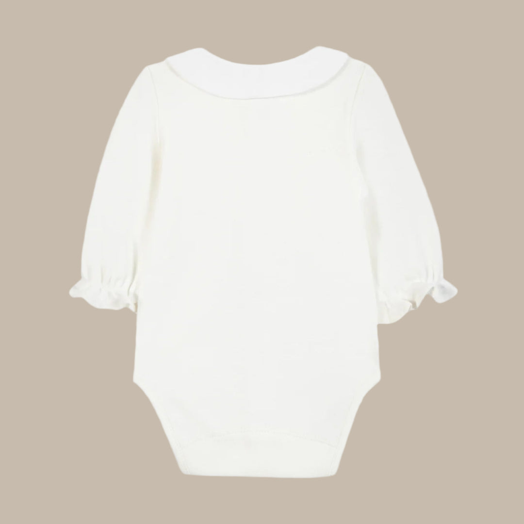 Tartine et Chocolat Ecru Double Collar Bodysuit