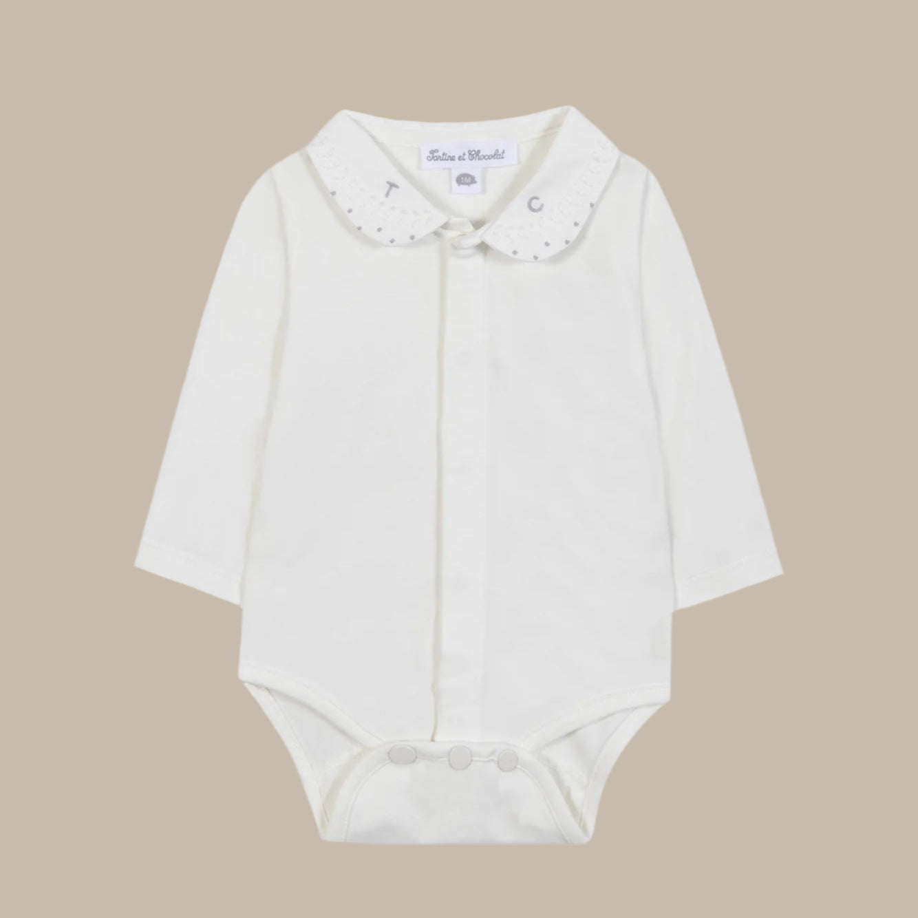 Tartine et Chocolat Mocha Collar Bodysuit