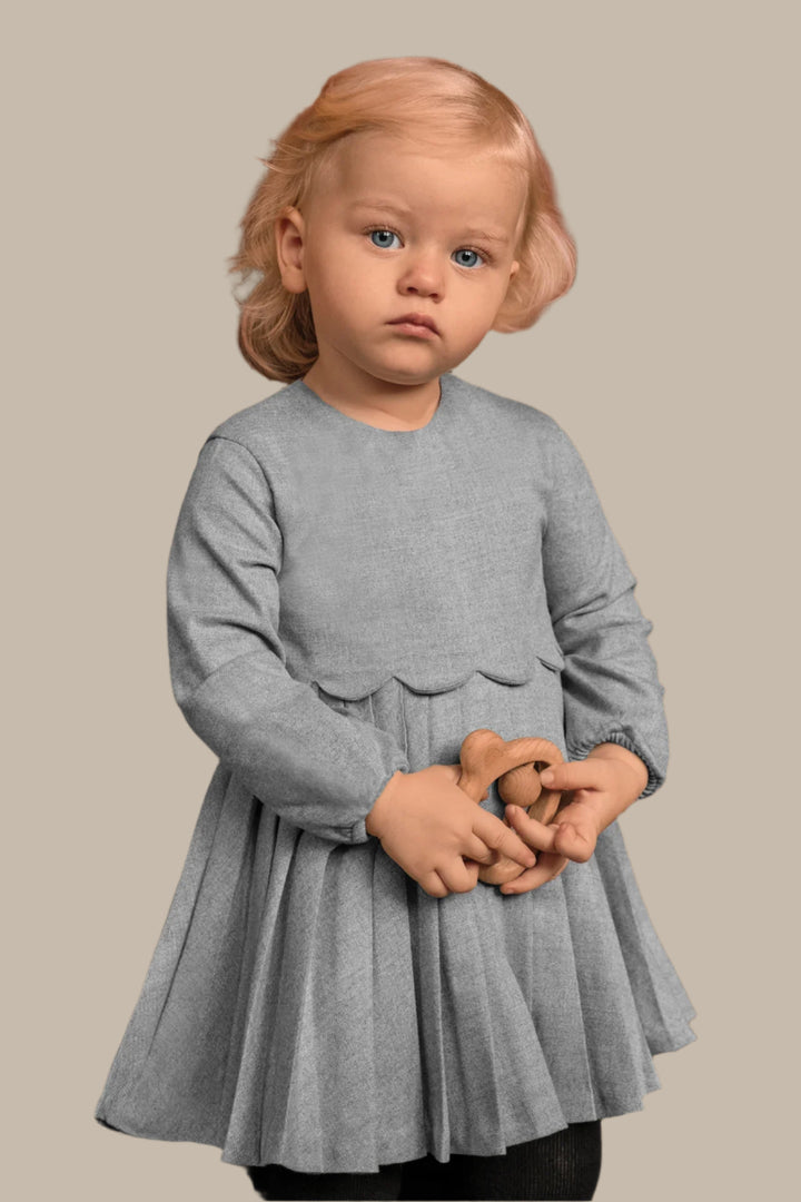 Tartine et Chocolat Grey Pleat Dress