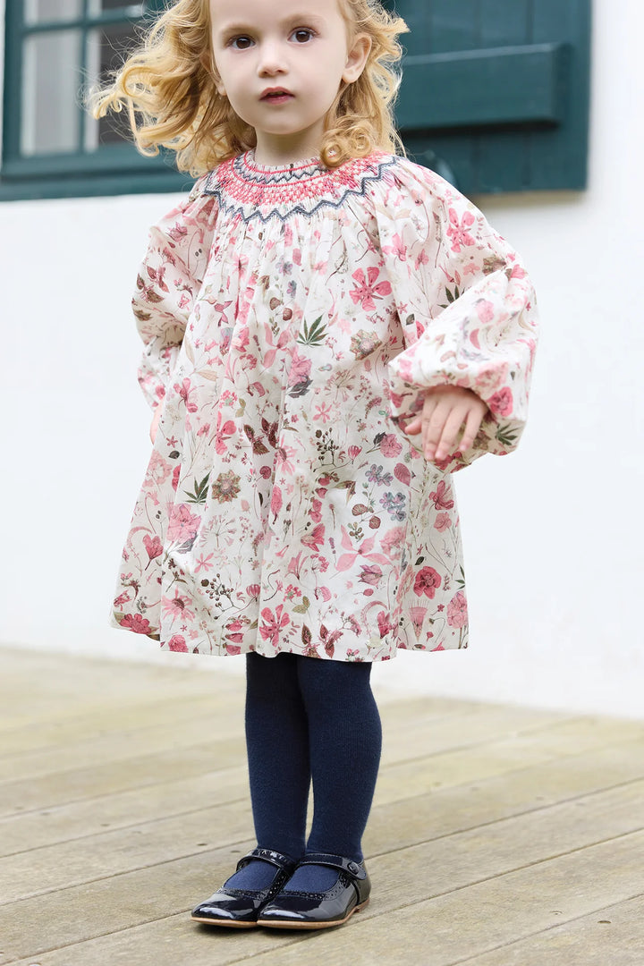 Tartine et Chocolat Liberty Print Smocked Dress | French Designer Cotton Dress for Girls
