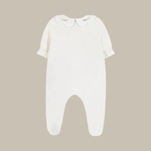 Tartine et Chocolat Ecru Bow Collar Footie