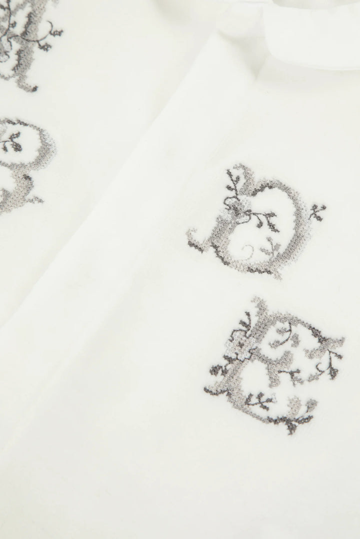 Tartine Et Chocolat Ecru Embroidered Footie